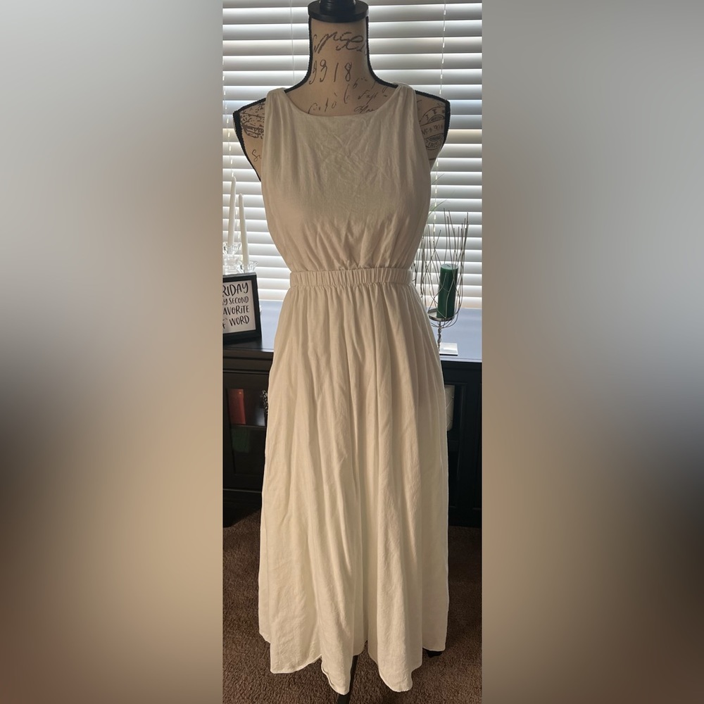 Bohme white linen dress with built in slip